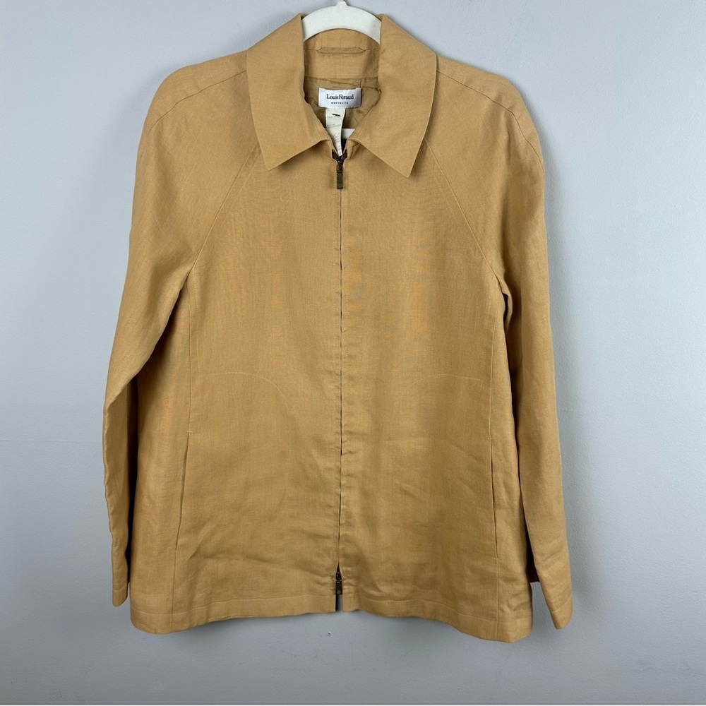 Louis Féraud Contraire Linen Jacket Tan Size 8 Made in Slovenia